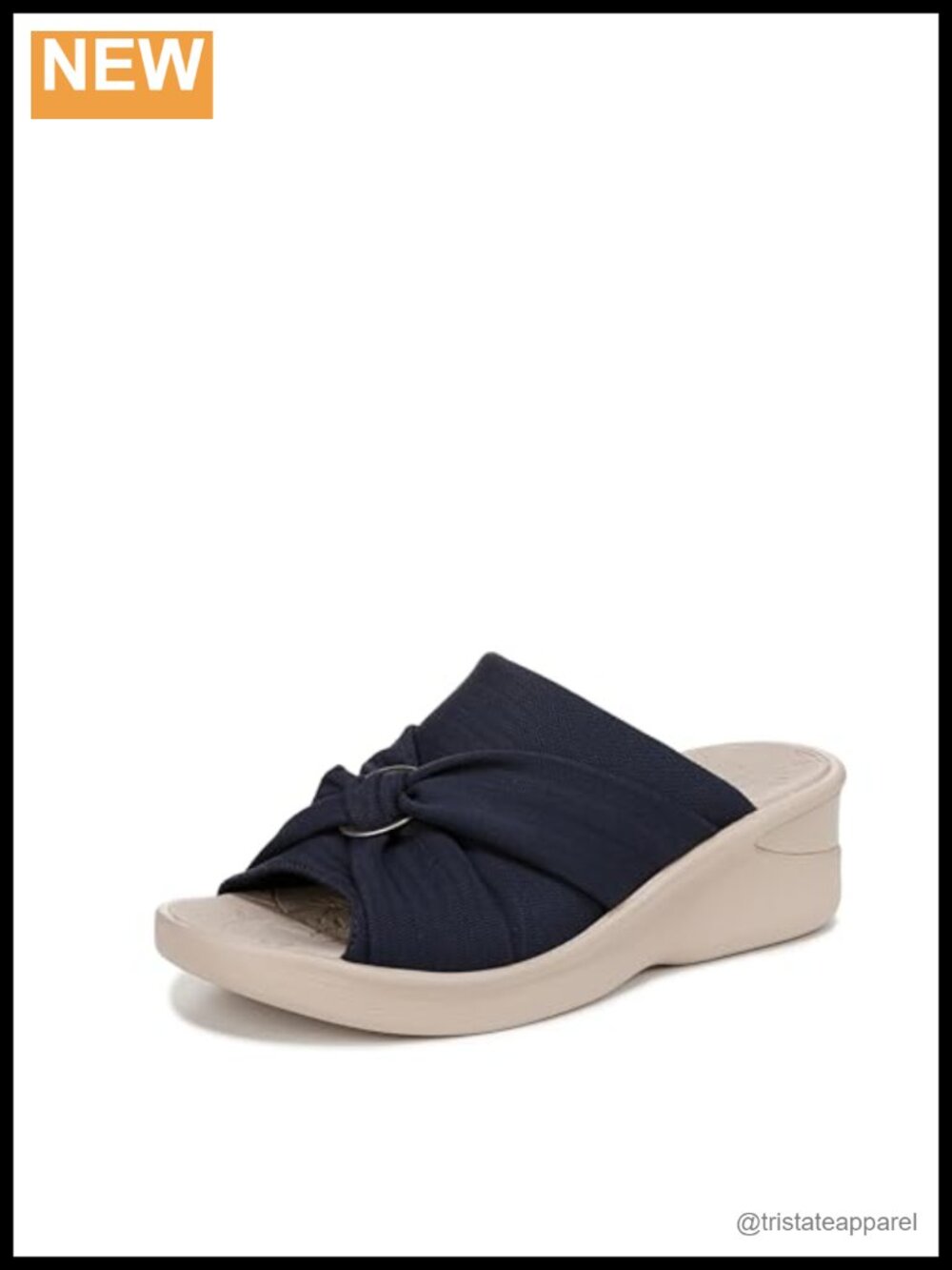Wedge Slide Sandal with Stretch Fabric Upper and Arch Support